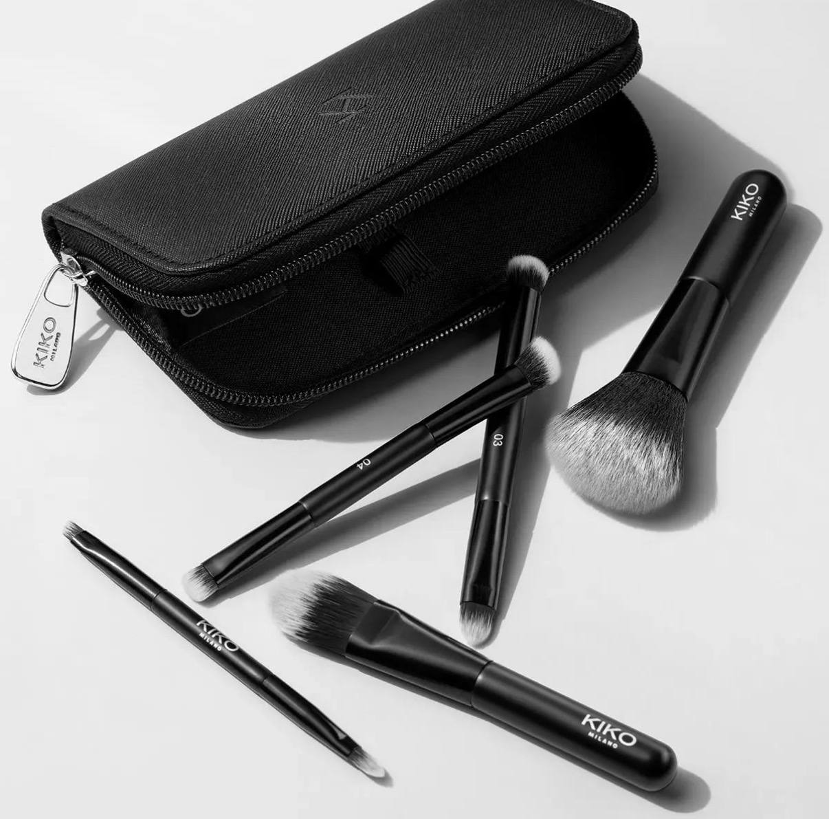 پک براش حرفه‌ای KIKO Milano + کیف چرمی