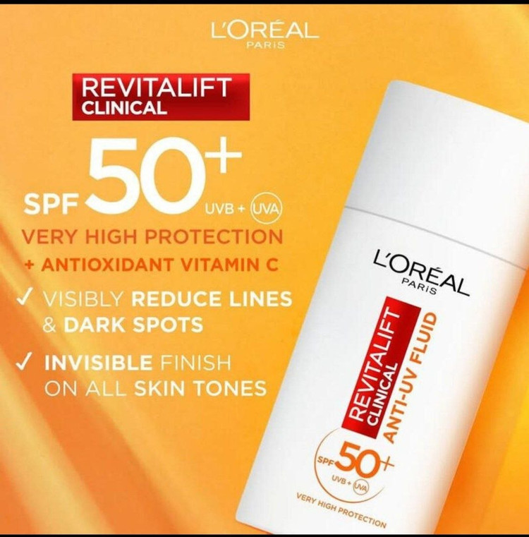 ضدآفتاب لورآل پاریس Revitalift Clinical Vitamin C SPF 50+