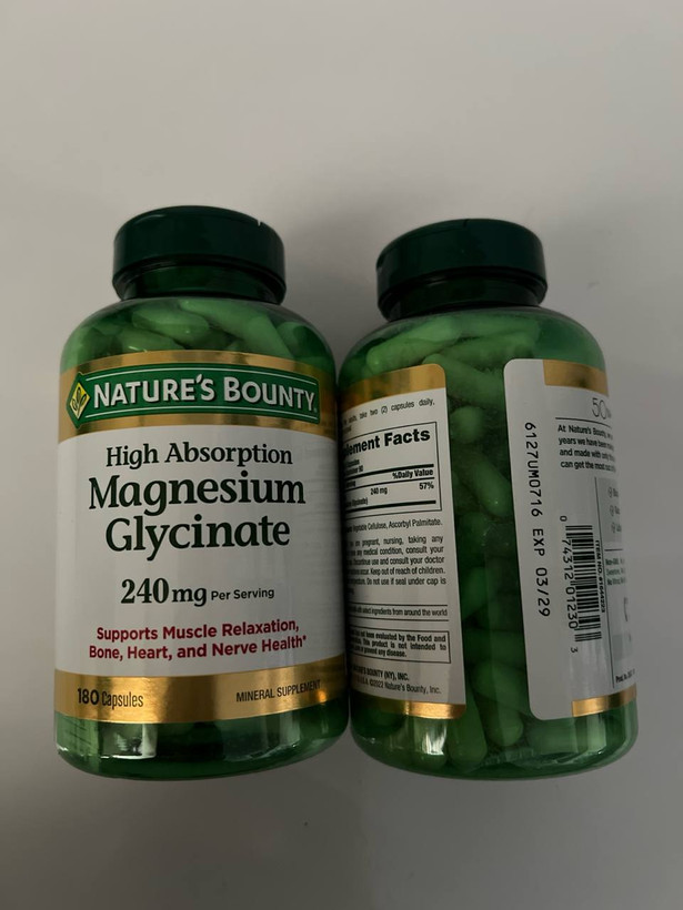 منیزیم گلیسینات نیچرز بونتی ۱۸۰ عددNature’s Bounty Magnesium Glycinate