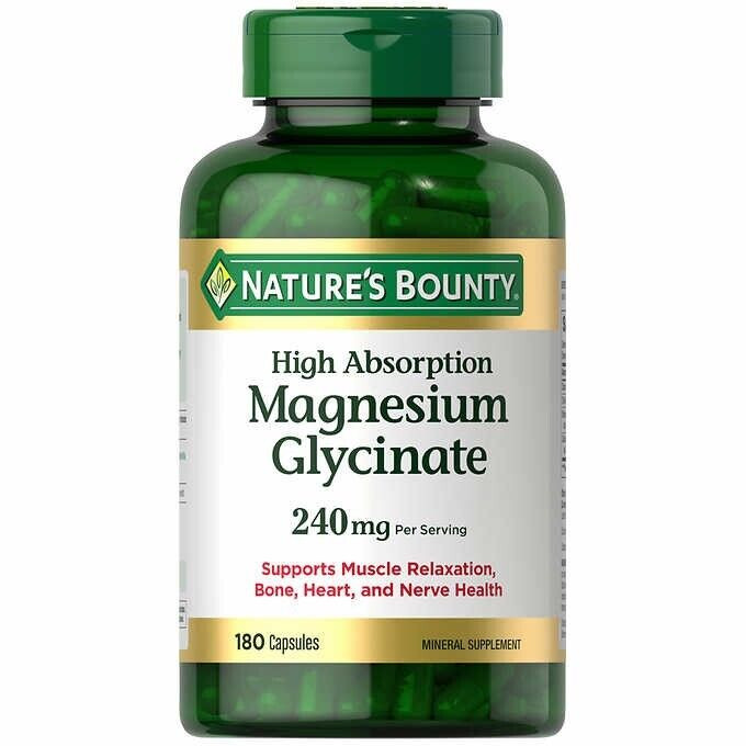 منیزیم گلیسینات نیچرز بونتی ۱۸۰ عددNature’s Bounty Magnesium Glycinate
