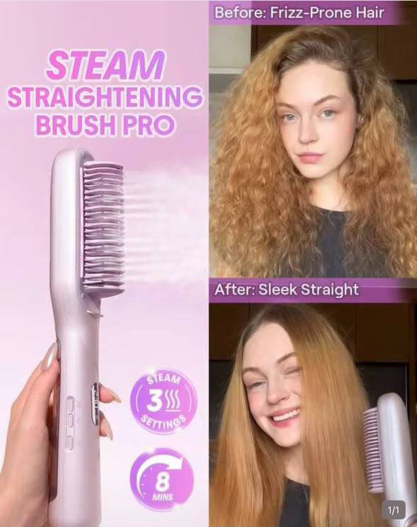 برس صاف کننده مو با فناوری بخار شیگلم Sheglam مدل Hydra Shot Steam Straightening Brush Pro