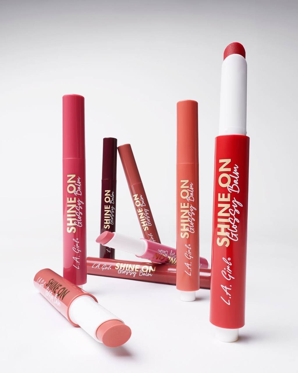 لیپ گلاس   L.A.Girl shine on glossy balm full رنگROSE